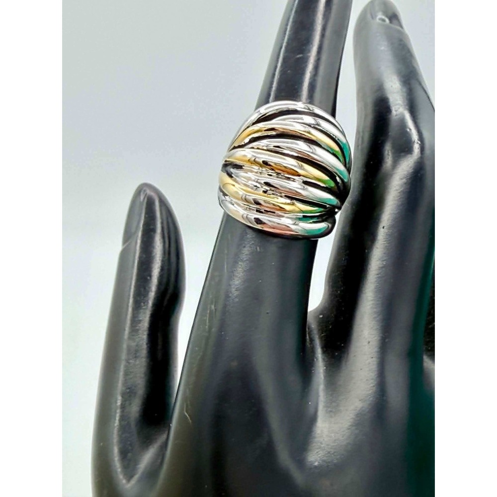 RS Covenant Two Tone Multi Band Dome Ring Jewelers Bronze Womens Size 6.75